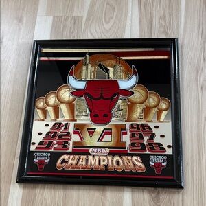 Vintage 1998 Chicago Bulls VI NBA Champions Framed Mirror